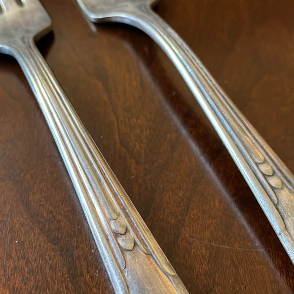 Set of 2 VTG ca 1915 Fairfield silver plate dinner forks - Picture 4 of 9